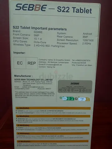 SEBBE S22 Android Tablet 10.1 inch Screen