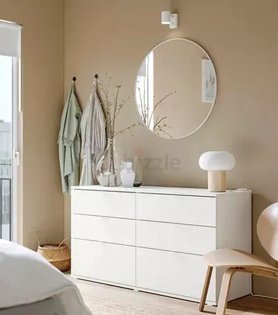 White 6-Drawer Modern Dresser / Chest - Minimal Design 160x78 cm