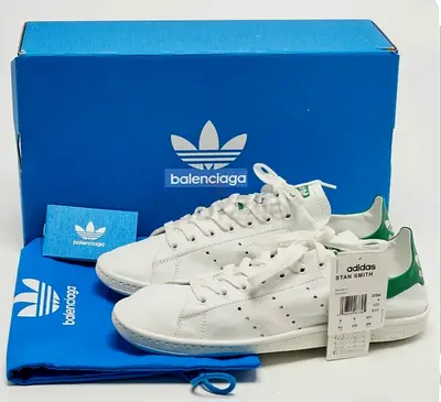 Balenciaga X Adidas Stan Smith Core  White and Green - Brand New with Box