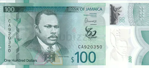 JAMAICA 100 DOLLARS COMMEMORATIVE BANKNOTE 2022