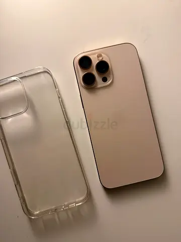 iPhone 16 Pro Max -256 Gb - Titanium Gold, Good Condition with Clear Case