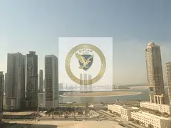 Annual rent 2-bedroom apartment in Al Majaz 3 with open sea view, free parking, one month free, spac
