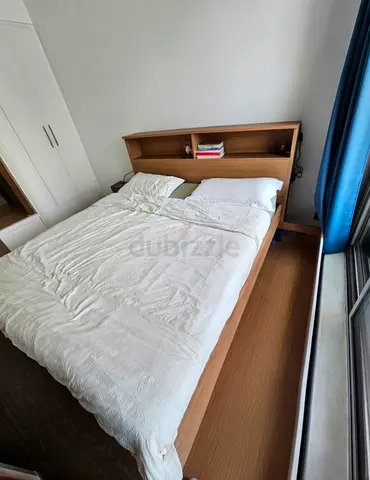 Jamie King Wooden double bed with storage - excellent condition, less than 1 year old