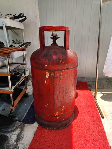 Used LPG Gas Cylinder (Large) - Metal Red Cylinder