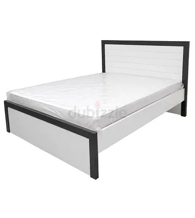 White and Grey king Bed Frame with Mattress Available to sell