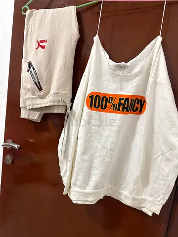 Casual White Graphic T-shirt and Puma Shorts Set