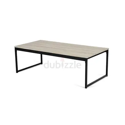 Modern Rectangular Coffee Table with Metal Frame