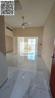 Two-bedroom apartment with a living room, one of the largest in Ajman. Two bedrooms, living room, 3