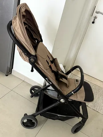 Used beige single baby stroller - good working condition