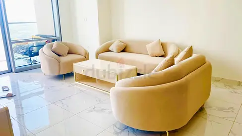 Beige Curved 3-Seater Sofa Set