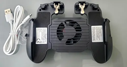 Mobile phone gaming controller with cooling fan and USB cable (new)