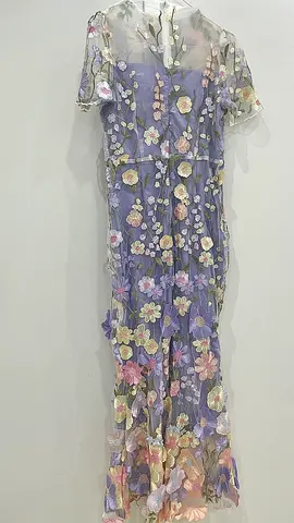 Floral Embroidered Mesh Dress - Worn Once