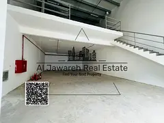 Warehouse for rent in Al Jurf Industrial 1, area 3,535 sq ft with a mezzanine on the main street for