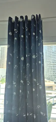 Blue Space Theme curtain Pair