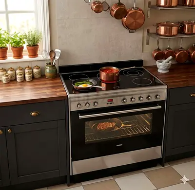 Smeg Electric Cooker 90 cm for sale. Usage: 6 to 12 months used. Condition: Excellent condition. Per