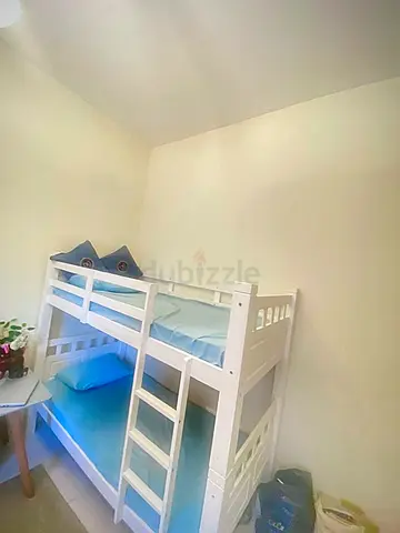 White Wooden Bunk Bed for Kids - Good Condition