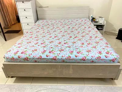 Bed with mattress