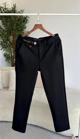 Mens Zegna Black Dress Trousers - Slim Fit, Excellent Condition