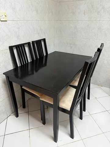 Ikea Dining Table with 4 Matching Chairs - Mahogany