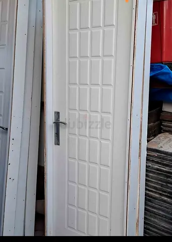 White Interior Door with Frame and Handle - Used