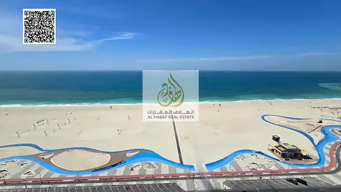 شقة غرفتين وصالة للبيع كاش | إطلالة بحرية كاملة على الخليج العربي | باركن خاص | تكييف مجاني | كورنيش ريزيدنس الرميلة 2 | 900,000 درهم