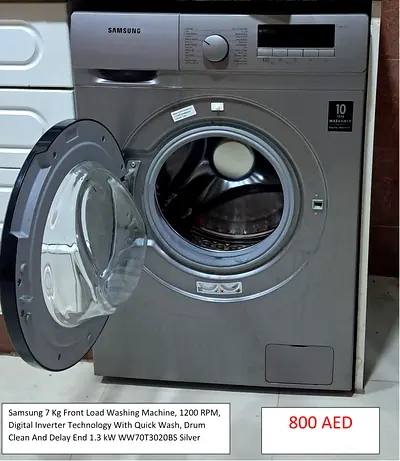 Samsung 7 Kg Front Load Washing Machine, 1200 RPM, Digital Inverter Technology With Quick Wash, Drum