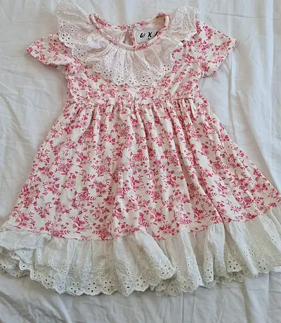 Summer cotton dress for a girl aged one to two years