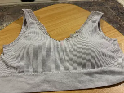 Soft Lacey Gray Bra With Built-in Pads
