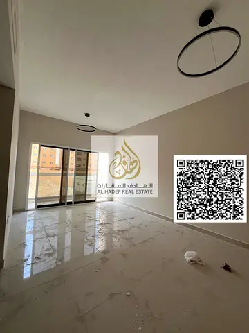 One-bedroom apartment, first occupancy, in Al Jurf 3, directly on Mohammed Bin Zayed exit. Two bathrooms, master bedroom, and balcony. Price: AED 35,0