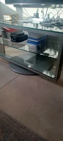Glass TV Stand / Entertainment Unit with 2 Shelves