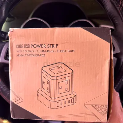 Cube USB Power Strip - 5 Outlets + 2 USB-A + 3 USB-C (New in Box)