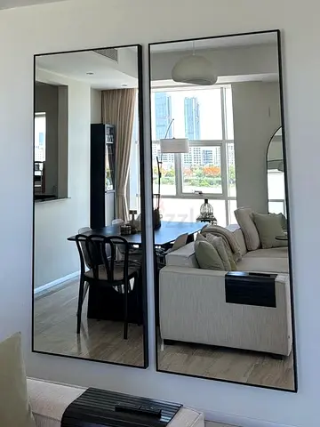 Mirror black metal frame 196x78 cm HOVET from IKEA for sale in Dubai