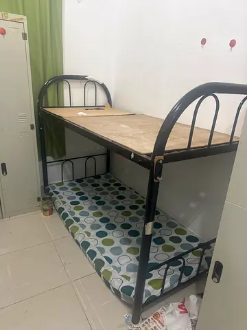 Metal Bunk Bed Frame with Single Mattresses - Good Condition
