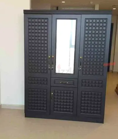 Dark Wood 3-Door Wardrobe with Mirror - Brand new