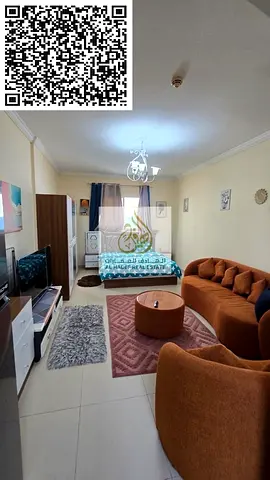 Furnished studio apartment for monthly rent in Al Yasmin Towers – Al Jurf 2 📍 Opposite Ajman City Centre 🏢 Tower A ✨ Features: Very clean furnish