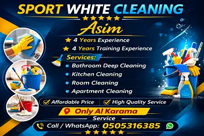 Cleaning Services Flyer - Sport White Cleaning by Asim (Karama)