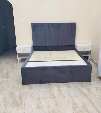 Pair of Light Grey Velvet Single Beds with Headboards (Set of 2)