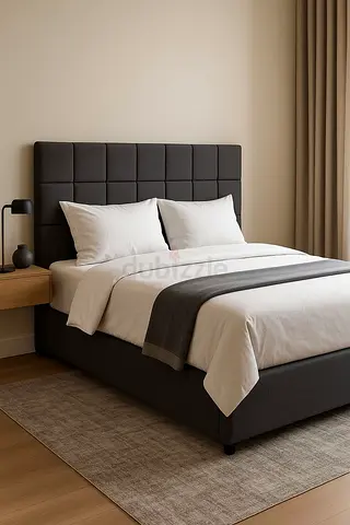Modern Upholstered Bed with Tufted Headboard