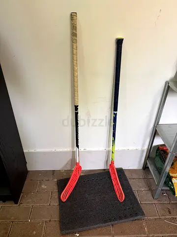 Pair of Floorball Sticks with Red Blades