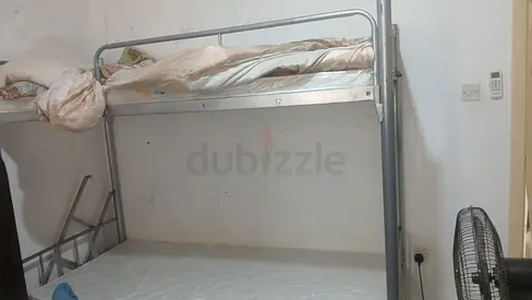 Metal Bunk Bed Frame - Single over Single, sturdy silver frame