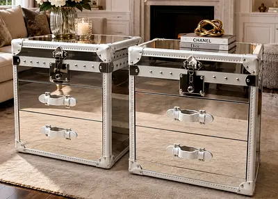 Trunk-Inspired 2-Drawer Nightstands