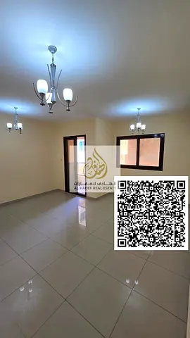 Two bedrooms and a living room in Al Nuaimiya 1, next to Al Hikma School. Separate living room with built-in wardrobes, two bathrooms, and a balcony.