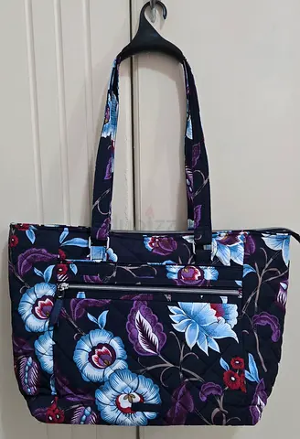 Vera Bradley Floral Quilted Tote Bag with Zippered Pockets and Laptop sleeve