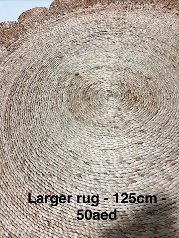 Natural Round Seagrass Jute Rug - 125cm