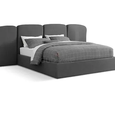 4 panel wide headboard dark gray king bed