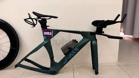 JAVA aerodynamic TT/triathlon bike frame - size Small, matte green