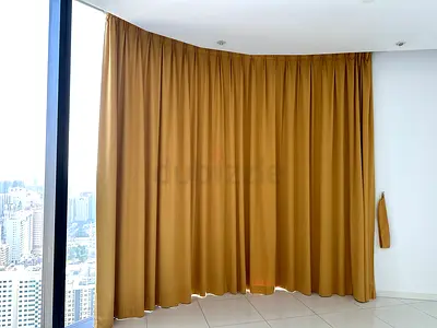 2 double-layered Blackout Curtains 365cm x 315cm + Flexible Ceiling Track