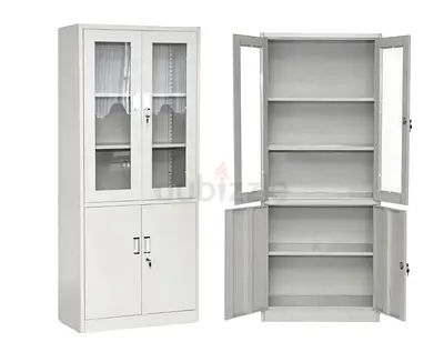 New Home Furniture NHF-BK-10, 2-Door Wardrobe H185 x W90x D40 cm, Lockable Cabinet with Glass
