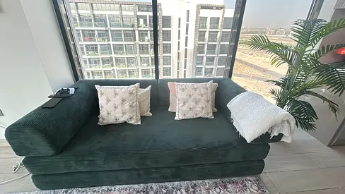 OMHU dupe - Green Corduroy Modular Sofa - Deep Seat Loveseat