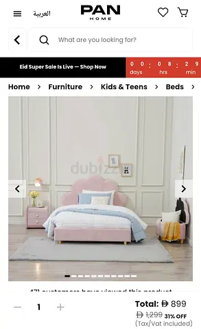 Pan Home Twin Bed With 2 Side Table Storage